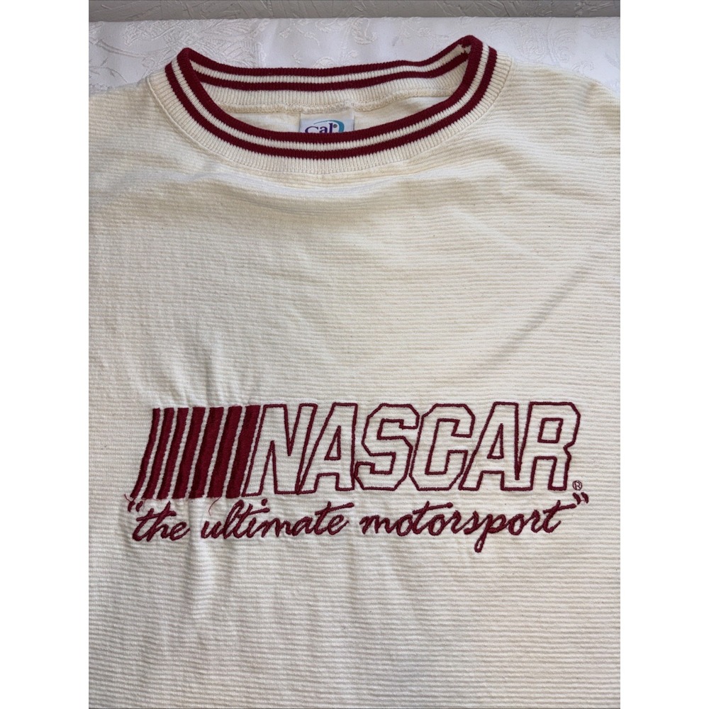 Vintage 90s NASCAR Gingham Single Stitch Ringer Neck Shirt - Men's Size XL
